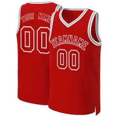 Classic Basketball Jersey Red Red-White