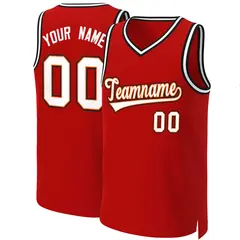 Classic Basketball Jersey Red White-Orange 1
