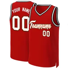 Classic Basketball Jersey Red White-Orange 1