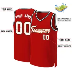 Classic Basketball Jersey Red White-Orange 2