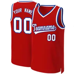 Classic Basketball Jersey Red White-Royal 1