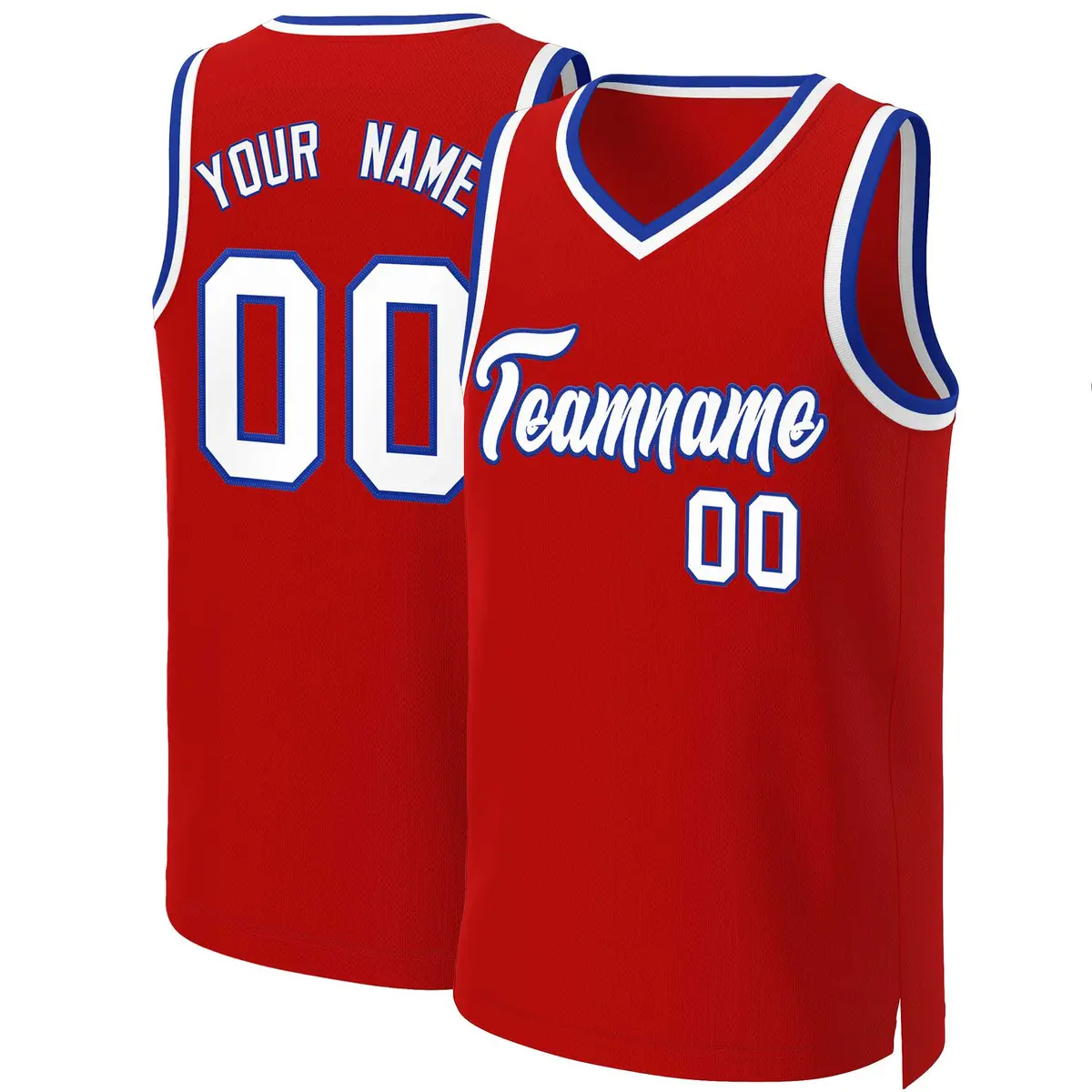 Classic Basketball Jersey Red White-Royal