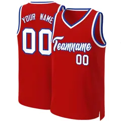 Classic Basketball Jersey Red White-Royal 1