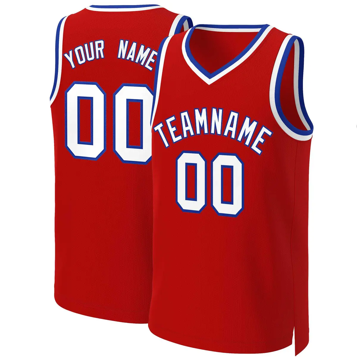 Classic Basketball Jersey Red White-Royal