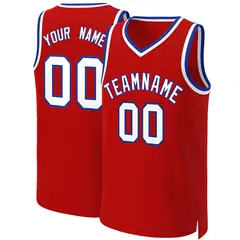 Classic Basketball Jersey Red White-Royal 1