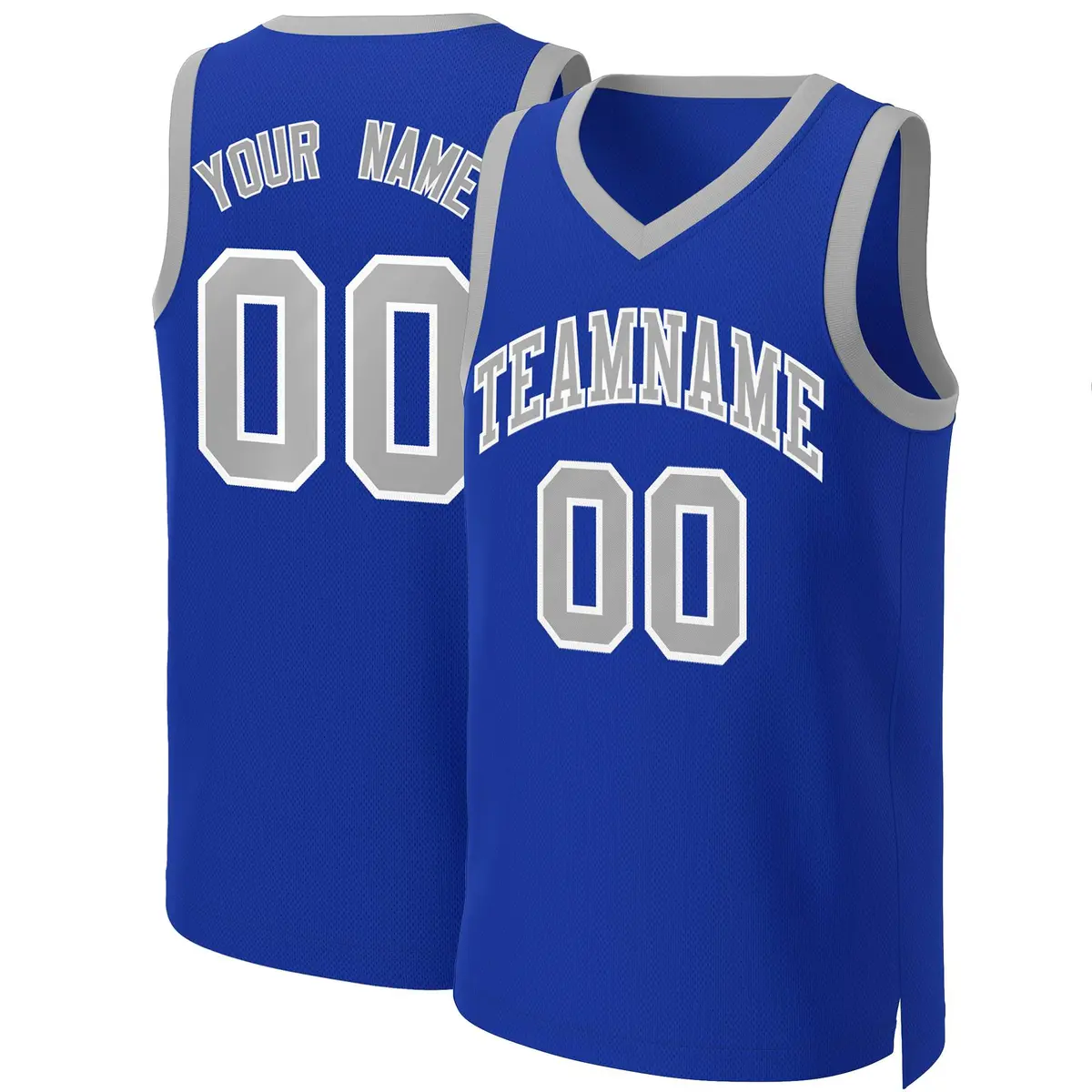 Classic Basketball Jersey Royal Gray-White