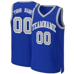 Classic Basketball Jersey Royal Gray-White 1