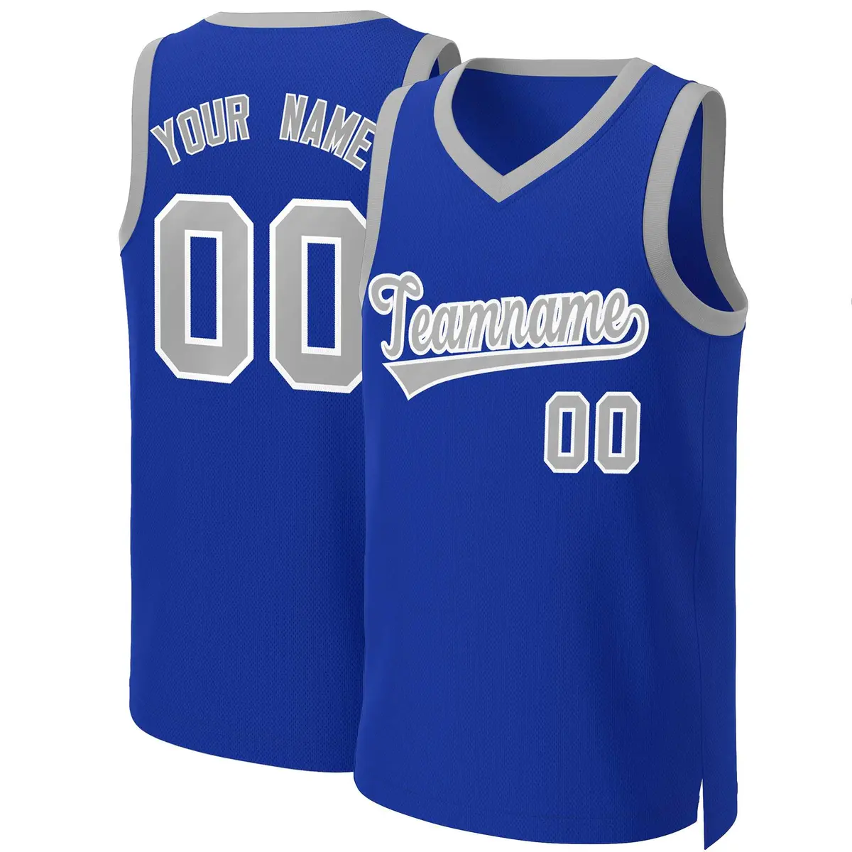 Classic Basketball Jersey Royal Gray-White