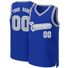 Classic Basketball Jersey Royal Gray-White 1