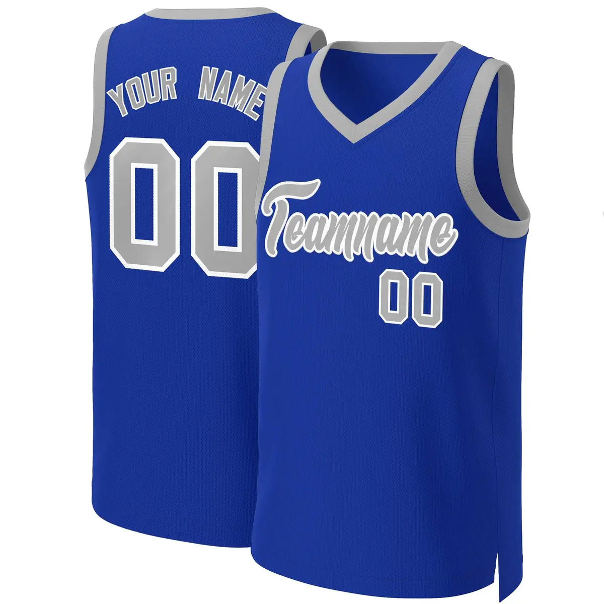 Classic Basketball Jersey Royal Gray-White
