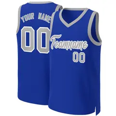 Classic Basketball Jersey Royal Gray-White 1