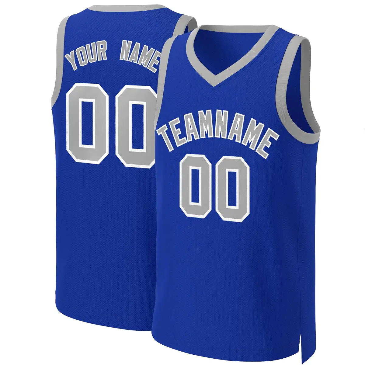 Classic Basketball Jersey Royal Gray-White
