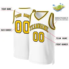 Classic Basketball Jersey White Yellow-Black 2