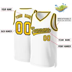 Classic Basketball Jersey White Yellow-Black 2