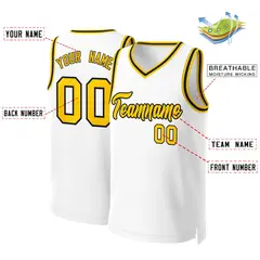 Classic Basketball Jersey White Yellow-Black 2