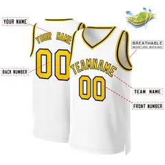 Classic Basketball Jersey White Yellow-Black 2