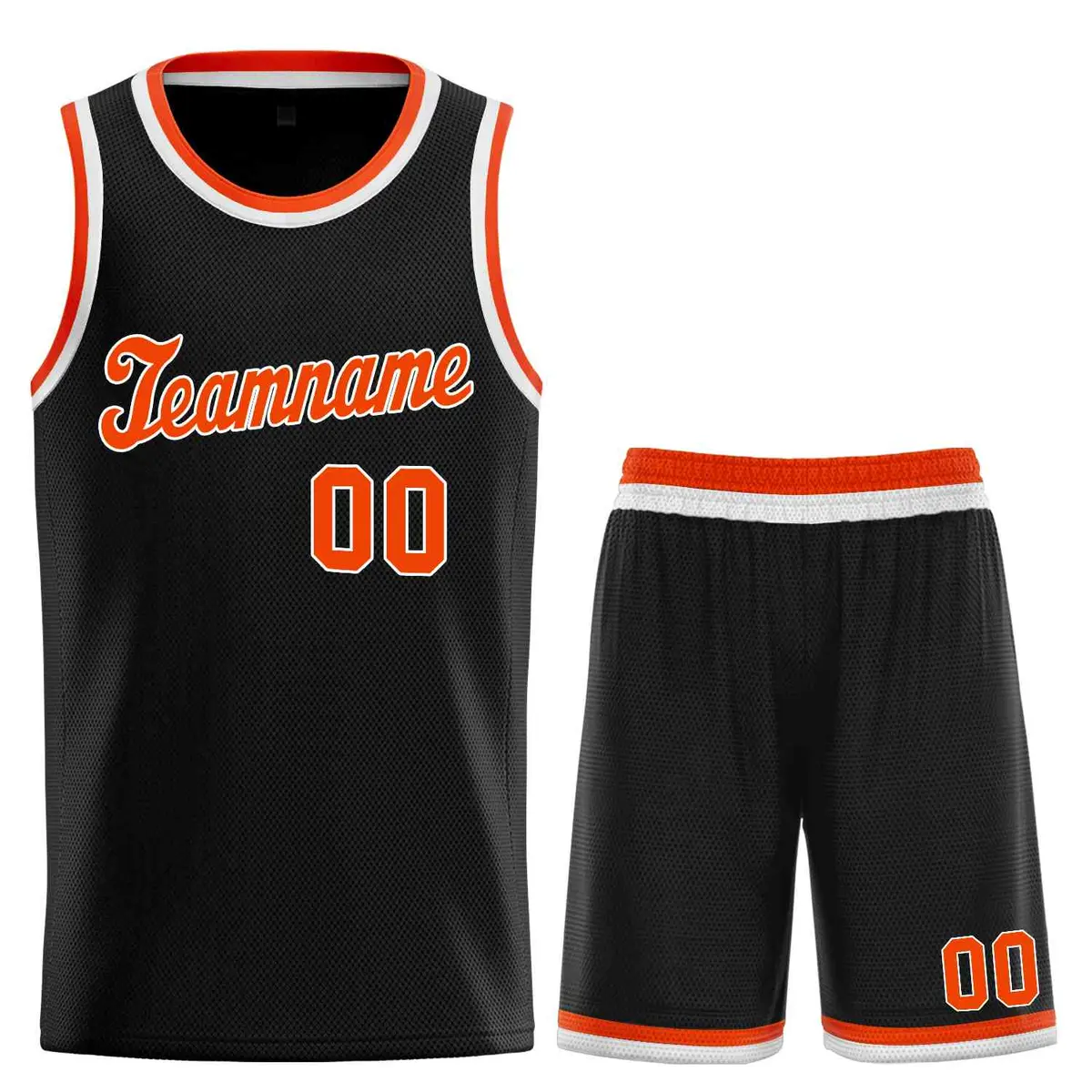 Classic Black Orange-White Team Basketball Jersey