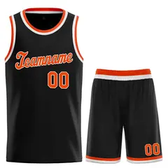 Classic Black Orange-White Team Basketball Jersey