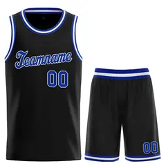 Classic Black Royal-White Team Basketball Jersey 1