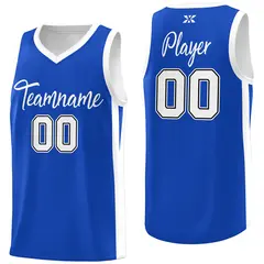 Classic Blue White Basketball Jersey