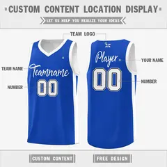 Classic Blue White Basketball Jersey 2