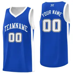 Classic Blue White Basketball Team Uniform Jersey