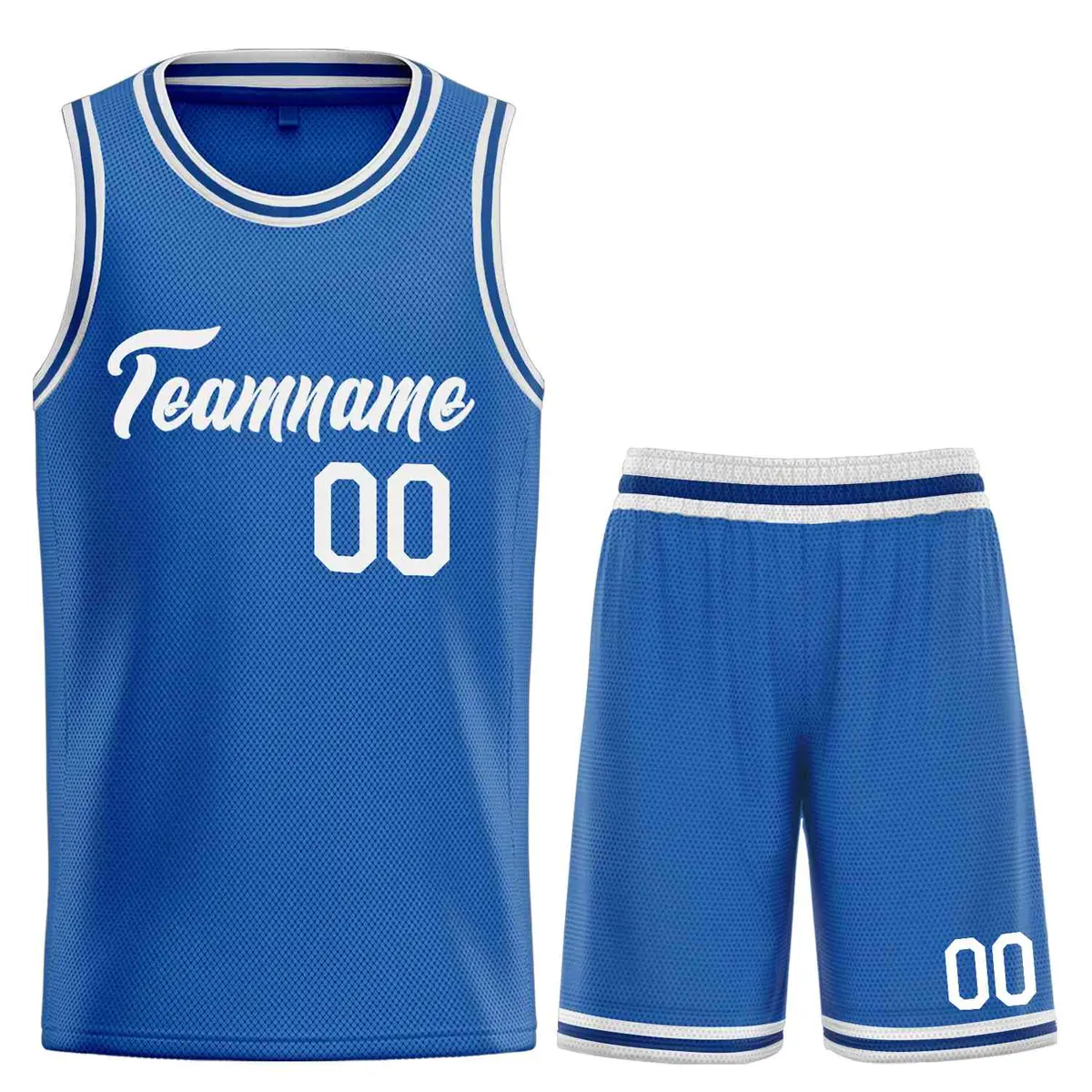 Classic Blue White Heal Sports Basketball Jersey Uniform Set