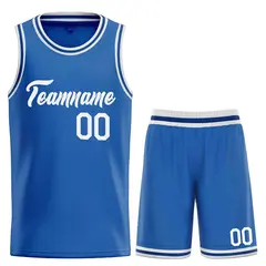 Classic Blue White Heal Sports Basketball Jersey Uniform Set