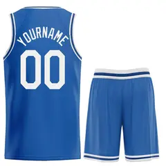 Classic Blue White Heal Sports Basketball Jersey Uniform Set 2