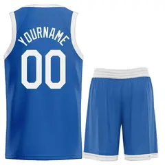 Classic Blue White Heal Sports Basketball Jersey Uniform Set 2