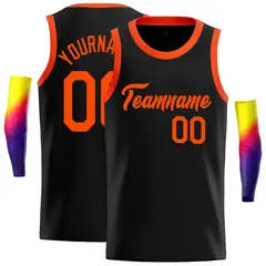 Classic Casual Basketball Jersey Black Orange