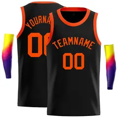 Classic Casual Basketball Jersey Black Orange