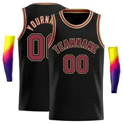 Classic Casual Basketball Jersey Black Red-Old Gold