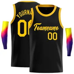 Classic Casual Basketball Jersey Black Yellow