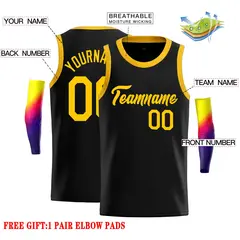 Classic Casual Basketball Jersey Black Yellow 2
