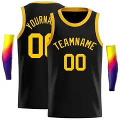 Classic Casual Basketball Jersey Black Yellow