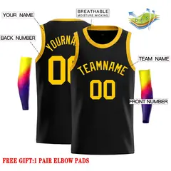 Classic Casual Basketball Jersey Black Yellow 2