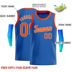 Classic Casual Basketball Jersey Blue Orange-White 2