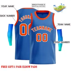 Classic Casual Basketball Jersey Blue Orange-White 2
