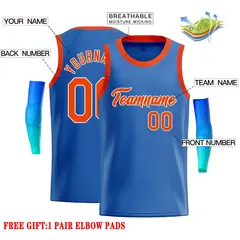 Classic Casual Basketball Jersey Blue Orange-White 2