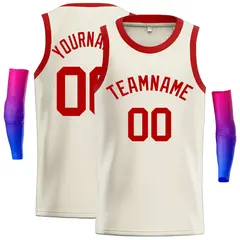 Classic Casual Basketball Jersey Cream Red
