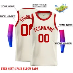 Classic Casual Basketball Jersey Cream Red 2
