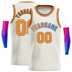 Classic Casual Basketball Jersey Cream Royal-Black