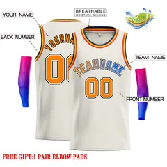 Classic Casual Basketball Jersey Cream Royal-Black 2