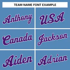 Classic Casual Basketball Jersey Light Blue Purple-White 3