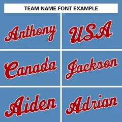 Classic Casual Basketball Jersey Light Blue Red-White 3