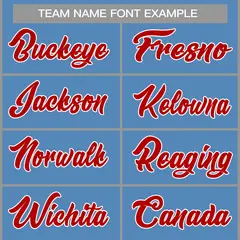Classic Casual Basketball Jersey Light Blue Red-White 3