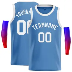 Classic Casual Basketball Jersey Light Blue White