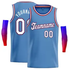 Classic Casual Basketball Jersey Light Blue White-Royal 1