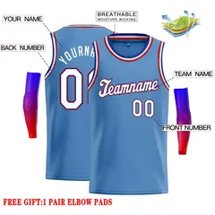 Classic Casual Basketball Jersey Light Blue White-Royal 2